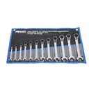 12PC METRIC SPEED DRIVE GEAR DRIVE WRENCH SET - 15° OFFSET