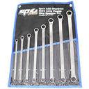 8PC SAE EXTRA-LONG FLAT DRIVE GEAR DRIVE DOUBLE BOX WRENCH SET - 0° OFFSET