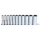 12PC 1/2" DRIVE 12PT METRIC DEEP SOCKET RAIL