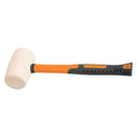16 OZ RUBBER MALLET - WHITE - FIBERGLASS HANDLE