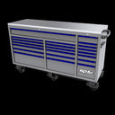 73" 21 Drawer SUMO TRADE Triple Bank Toolbox Light Grey w/ Blue Trim