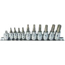 11PC 1/4" & 3/8" DRIVE TORX BIT SOCKET RAIL