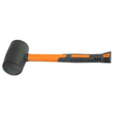 16 OZ RUBBER MALLET - BLACK - FIBERGLASS HANDLE
