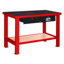 49" 2 DRAWER HEAVY-DUTY WORKBENCH - RED