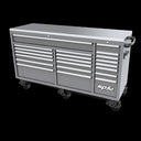 73" 21 Drawer SUMO TRADE Triple Bank Toolbox Light Grey w/ Red